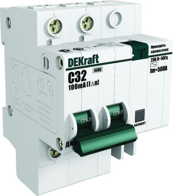 Выключатель автоматический дифференциального тока 2п C 16А 30мА тип AC 4.5кА ДИФ-101 4.5мод. SchE 15