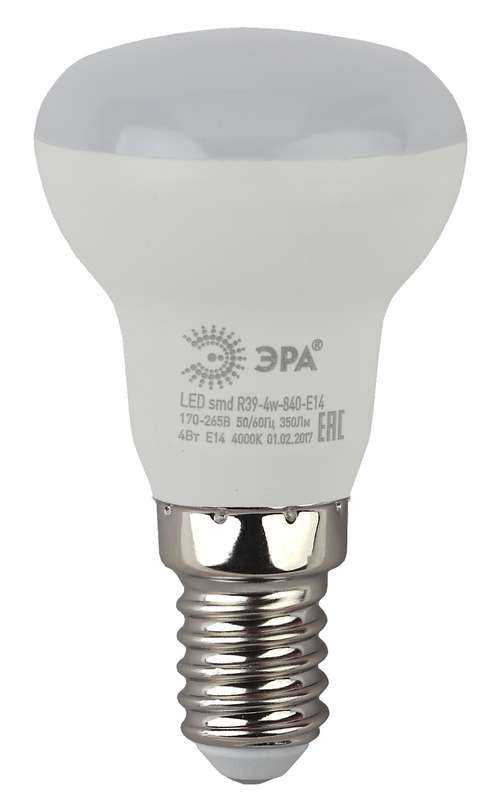 Лампа светодиодная R39-4w-840-E14 320лм ЭРА Б0017226/Б0020555