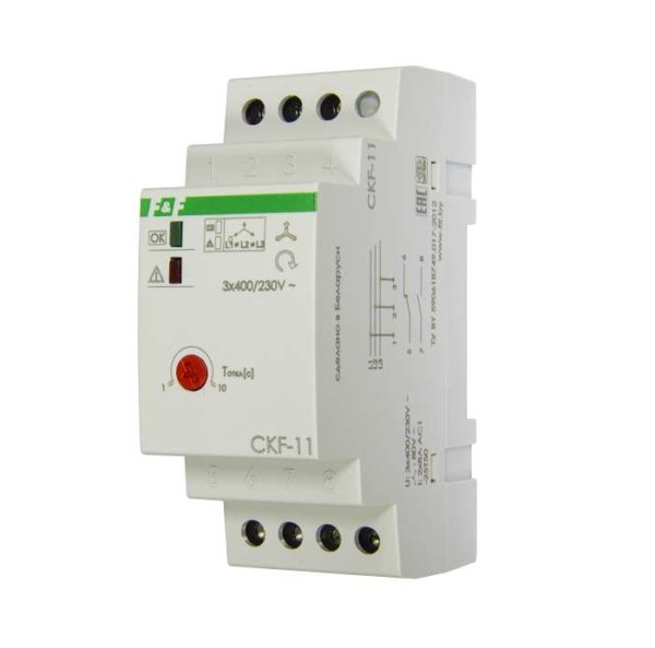 Реле контроля фаз для сетей с изолированной нейтралью CKF-11 (монтаж на DIN-рейке 35мм; регулировка