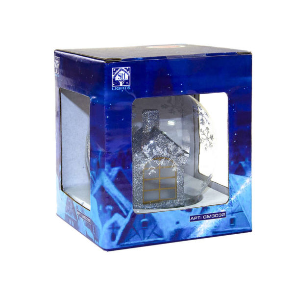 Фигура светодиодная "Стекляный домик" GM3032 1LED RGB 8х8х9.5см (на бат. 3ХLR44) зол. SHlights 46906
