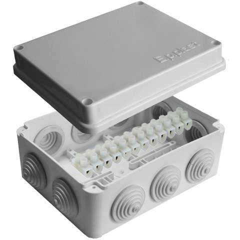 Коробка распределительная ОП 150х110х70мм IP54 с клемм. 10 выходов 10 гермовводов 10А 12 контактов к