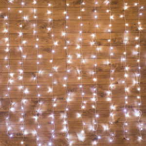 Гирлянда "Светодиодный Дождь"  1,5х1,5м, свечение с динамикой, прозрачный провод, 230 В, диоды БЕЛЫЕ