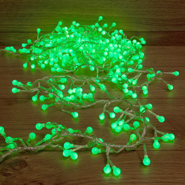 Гирлянда "Мишура LED"  6 м  прозрачный ПВХ, 576 диодов, цвет зеленый