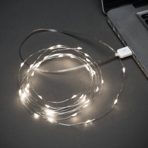 Гирлянда «Роса» 5 м, 50 LED, USB, белое свечение NEON-NIGHT
