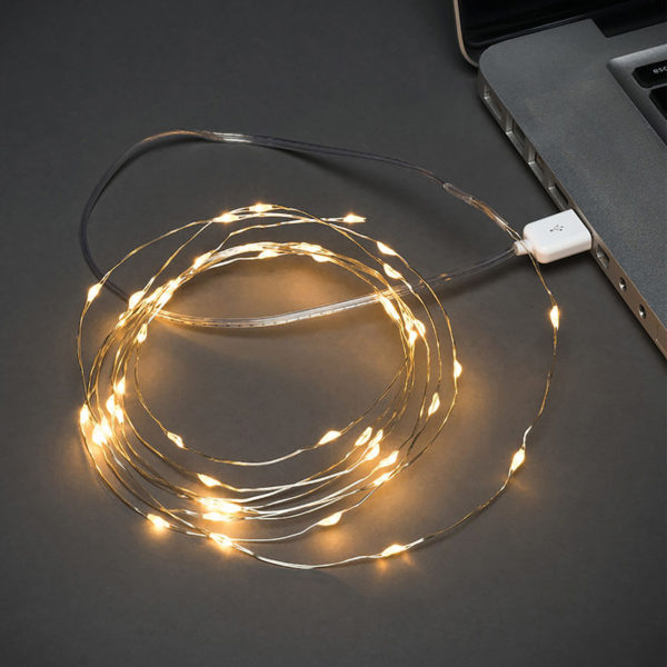 Гирлянда «Роса» 10 м, 100 LED, USB, теплое белое свечение NEON-NIGHT