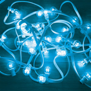 Гирлянда LED Galaxy Bulb String 10м, белый КАУЧУК, 30 ламп*6 LED СИНИЕ, влагостойкая IP65