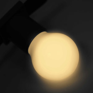 Лампа шар e27 5 LED  Ø45мм - ТЕПЛЫЙ БЕЛЫЙ