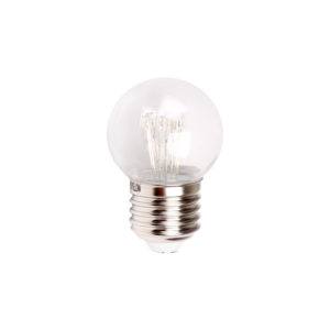 Лампа шар e27 6 LED  Ø45мм - синяя, прозрачная колба, эффект лампы накаливания