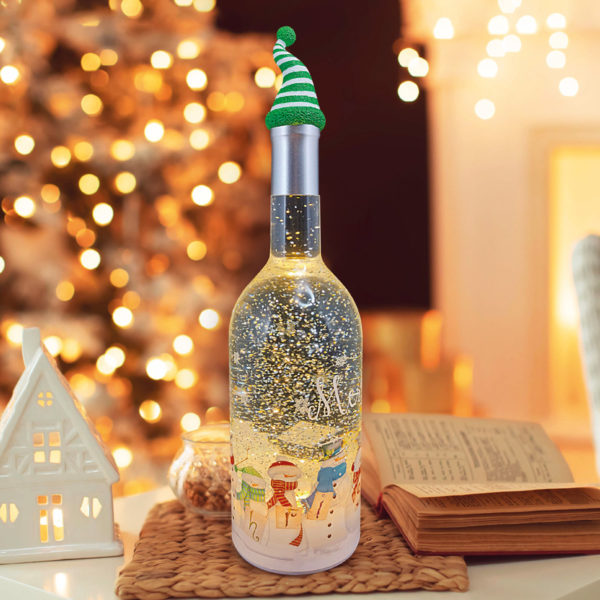 Декоративный светильник «Бутылка» с эффектом снегопада NEON-NIGHT