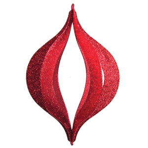Елочная фигура "Сосулька складная 3D", 51 см, цвет красный