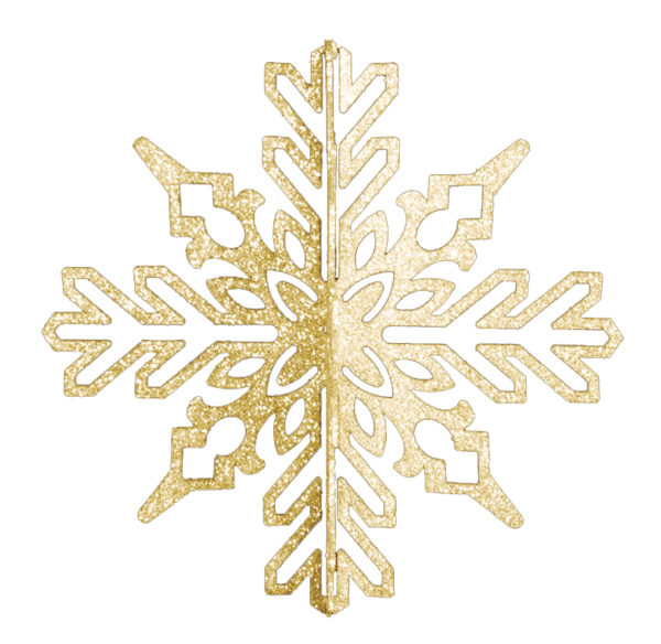 Елочная фигура "Снежинка ажурная 3D", 23 см, цвет золотой