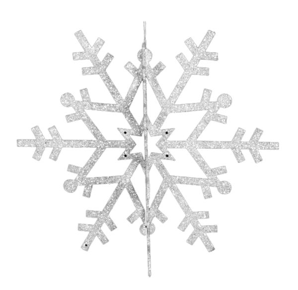 Елочная фигура "Снежинка резная 3D", 46 см, цвет белый