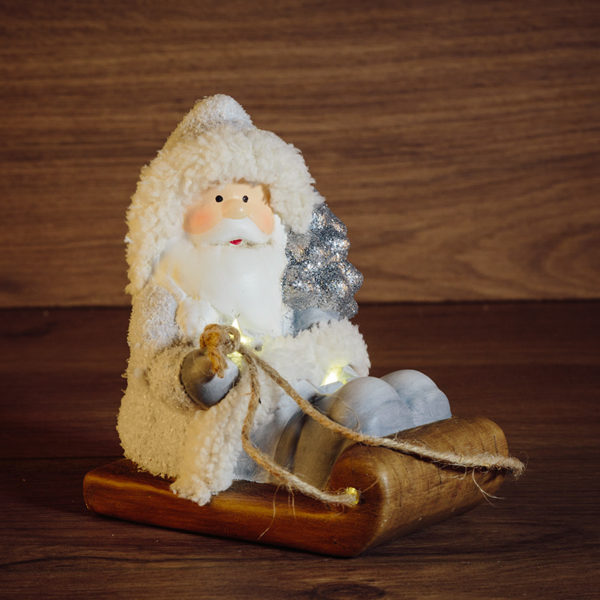 Керамическая фигурка "Дед Мороз на санях" 13*9,5*14 см