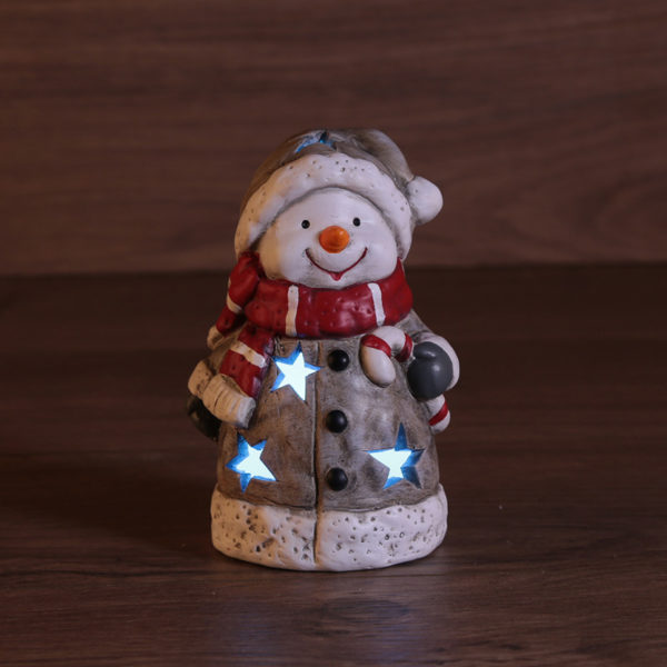 Керамическая фигурка "Снеговичок в шарфе" 7,5*6,5*12 см