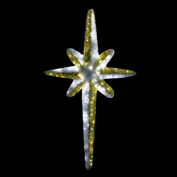 Фигура "Звезда 8-ми конечная",  LED подсветка  высота 120см, бело-золотая  NEON-NIGHT