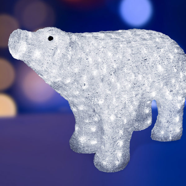 Акриловая светодиодная фигура "Белый медведь" 80*55 см, IP65, понижающий трансформатор в комплекте, NEON-NIGHT