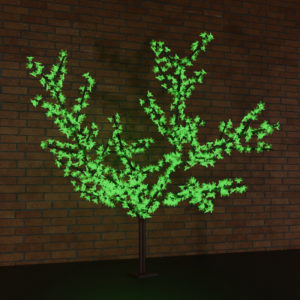 Светодиодное дерево "Сакура", высота 1,5м, диаметр кроны 1,8м, зеленые светодиоды, IP 65, понижающий трансформатор в комплекте, NEON-NIGHT