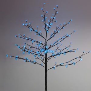Дерево комнатное "Сакура", коричневый цвет ствола и веток, высота 1.2 метра, 80 светодиодов синего цвета, трансформатор IP44  NEON-NIGHT