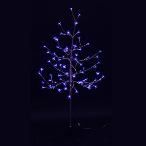 Дерево комнатное "Сакура", ствол и ветки фольга, высота 1.2 метра, 80 светодиодов синего цвета, трансформатор IP44  NEON-NIGHT