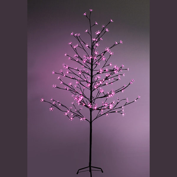 Дерево комнатное "Сакура", коричневый цвет ствола и веток, высота 1.5 метра, 120 светодиодов розового цвета, трансформатор IP44  NEON-NIGHT